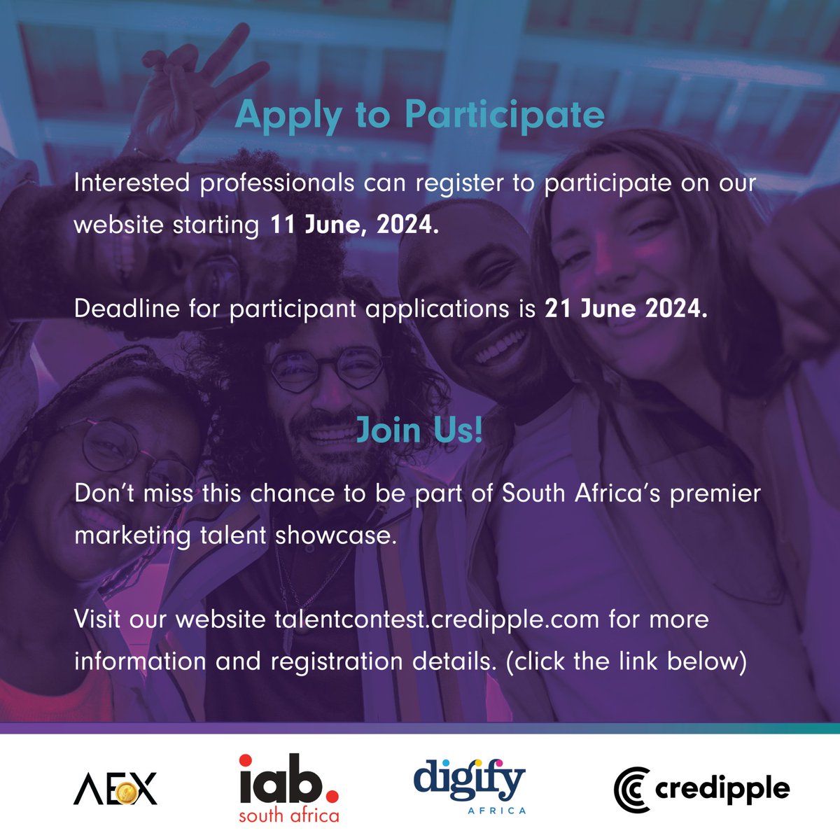 credipple's tweet photo. 🌟 Calling all marketing mavens! 🌟 

🚀 Register to participate in South Africa's premier marketing talent contest! 

The Emerging Marketing Talent Contest invites up and coming digital marketers to showcase their skills to top companies to launch your career! 🧑‍💻 https://t.co/61rKcECJjr
