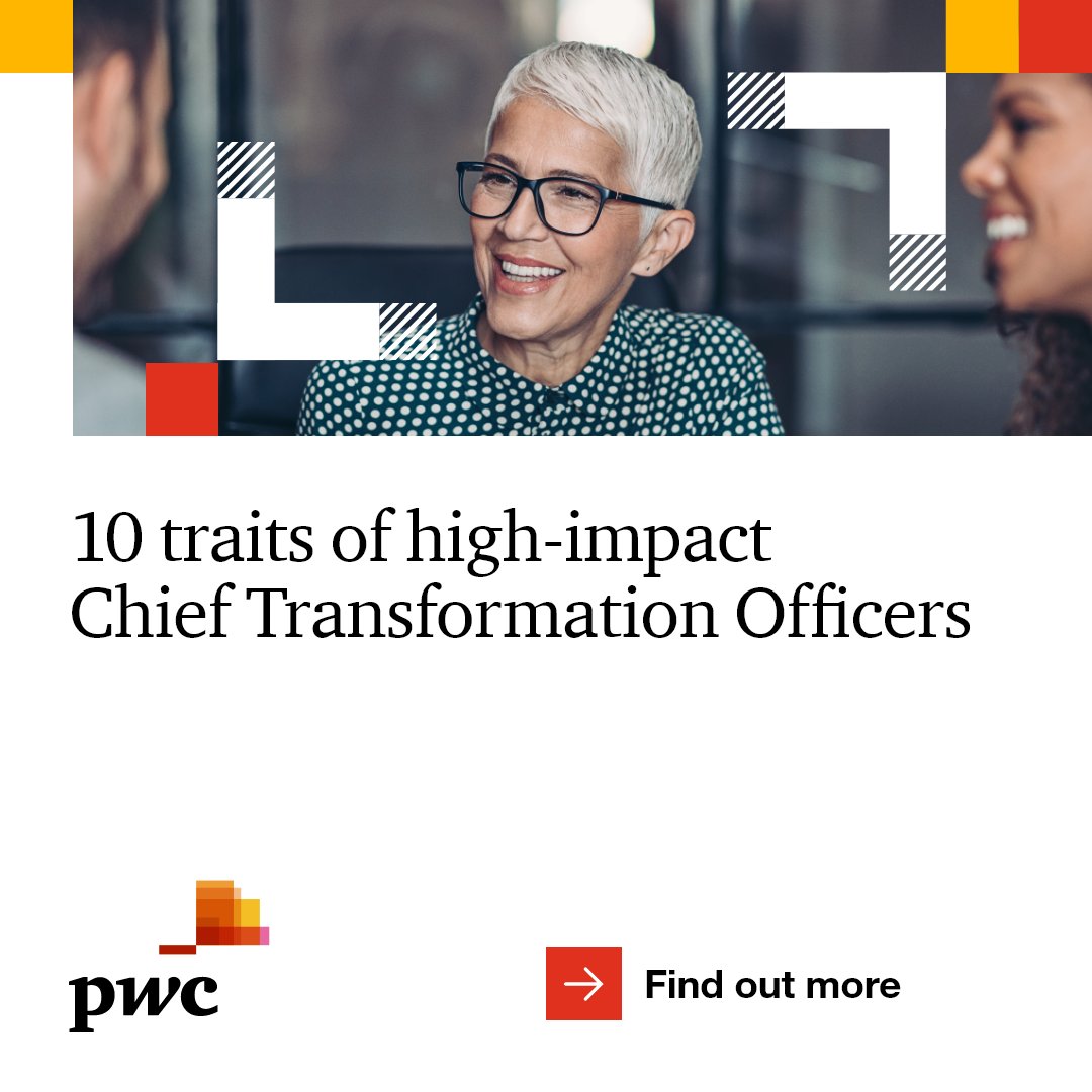 PwC_UK's tweet photo. The role of Chief Transformation Officer is on the rise. 🚀

Find out why organisations are appointing Chief Transformation Officers and the key traits these leaders possess in order to deliver impactful change: https://t.co/5r7x4RJ11U

#Transformation #BeTransformative https://t.co/x7U2Cx4QwH