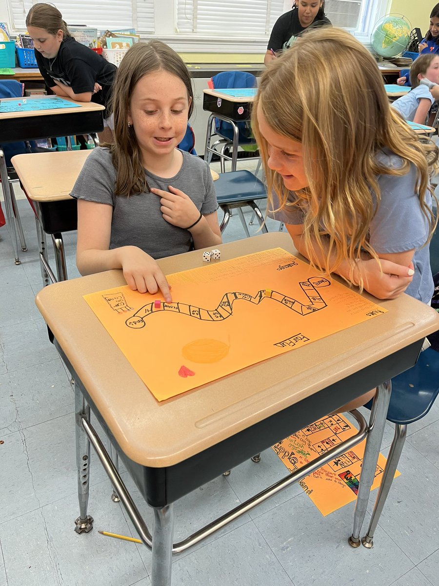 rothmancamp's tweet photo. Loving our Chris Van Allsburg author study by playing our original Jumanji inspired board games! @rothmancamp @CampAvePride https://t.co/9WV3dBKkBd
