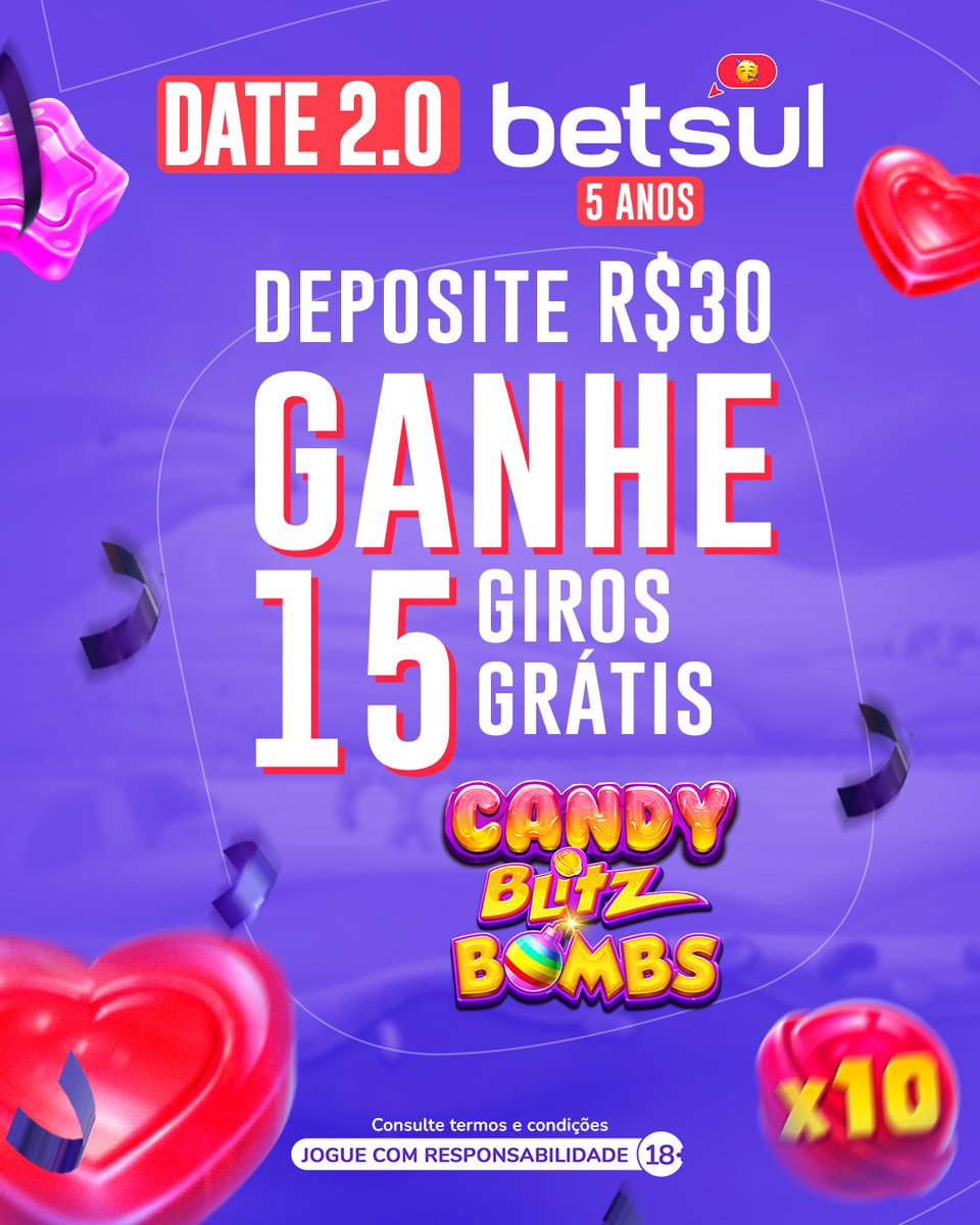 betsuloficial's tweet image. Promoção especial de Dia dos Namorados! 😻

Deposite apenas R$30,00 no Candy Blitz Bombs e ganhe 15 giros grátis para aproveitar ainda mais!

betsul.com/promocoes/date…

Jogue com seu amor e multiplique a diversão! 💜

#betsul #promocao #diadosnamorados