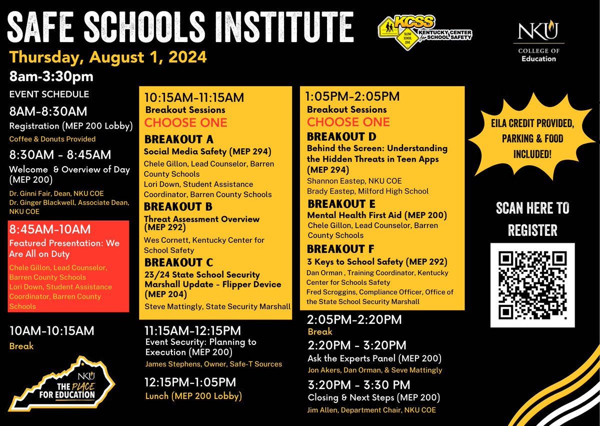 📅 Exciting news! The schedule for the Safe Schools Institute is now available. 🌟 Huge thanks to our presenters for making this day packed with valuable insights for educators. Don't miss out—register today! Link in bio.