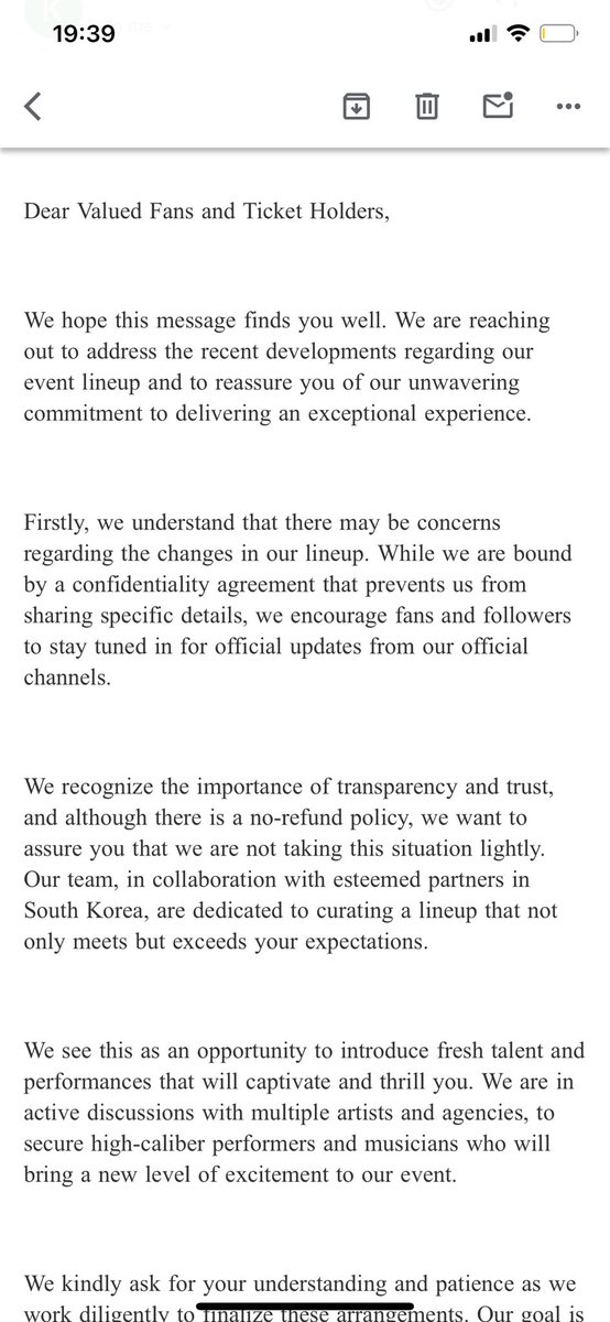 krellysworld's tweet photo. So I emailed every support I could find and the ticked manager himself replied to me with a most likely chat gpt mail saying to wait for other artist and they ain’t giving my money back sister I paid for exo wdym OTHER ARTISTS DJDJDKEOE
#ariafest #skam https://t.co/8kQAg3sIWt
