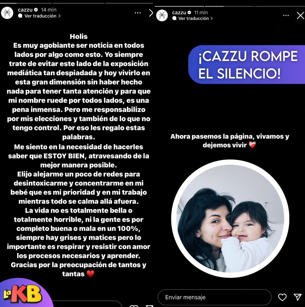 De esta manera y con una bonita foto de ella y su pequeña, <a href="/cazzuoficial/">Cazzu™</a> rompe el silencio ante lo sucedido los últimos días👀 

#lakebuenamty #aquisuena #cazzu #nodal