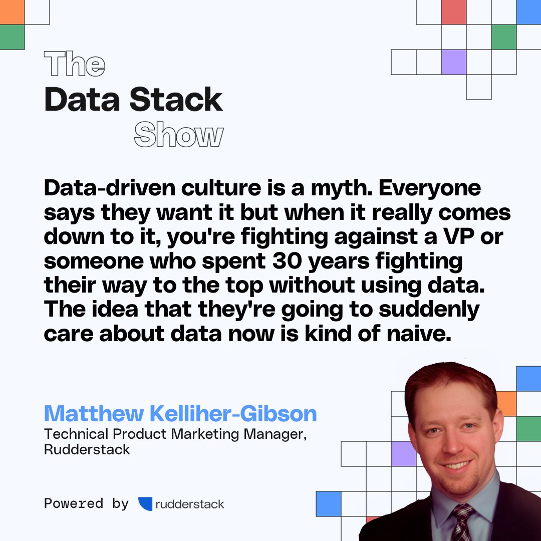 DataStackShow's tweet image. 🚀 We're launching a new monthly special today: The Cynical Data Guy
🤔 Will we finally prioritize metadata in the LLM age?
🤔 Is data-driven a myth?
🤔 Are no-code ETL tools just a tarpit idea?
Tune in to find out what The Cynical Data Guy thinks: spoti.fi/45jSc2v