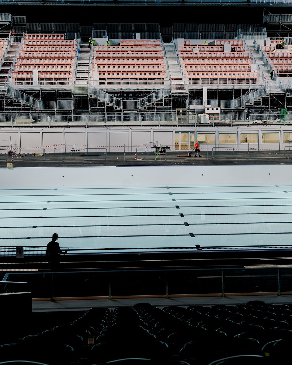 À 44 jours du coup d’envoi des Jeux Olympiques, <a href="/ParisLaDefArena/">Paris La Défense Arena</a> à Nanterre entre dans une nouvelle Era 😉

Après Taylor Swift, elle accueillera les plus grands nageurs et joueurs de waterpolo dans cette salle transformée en piscine olympique le temps des Jeux ✨