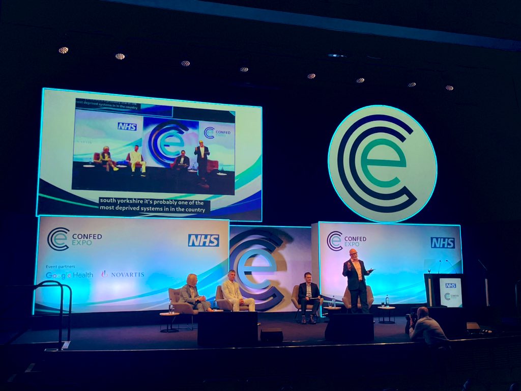 SubhaThiyagesh's tweet photo. Re-energised after a packed day @NHSConfed expo - inspiring speakers; AI &amp; population health management can address health inequalities and learning from across the globe and sharing the fab work we do @allofusinmind n networking @shutcake @NHSSYICB https://t.co/js7xUSiMB7