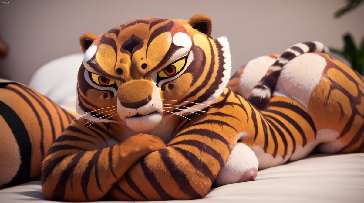 NaviKat2's tweet photo. Que estás mirando? 💢

#AI #MasterTigress #KungFuPanda #NSFW #furryart https://t.co/tGScNTPNOL