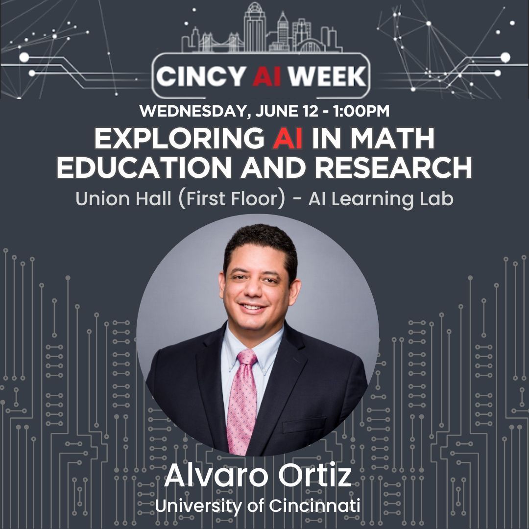 CincyAIWeek's tweet photo. π Explore the Future of AI in Math Education and Research at #CincyAIWeek! π€
Join us for a talk on how AI is transforming math education and research, highlighting real-world case studies
#AI #MathEducation #Research #Innovation #TechInEducation https://t.co/tDGHbGo7gp