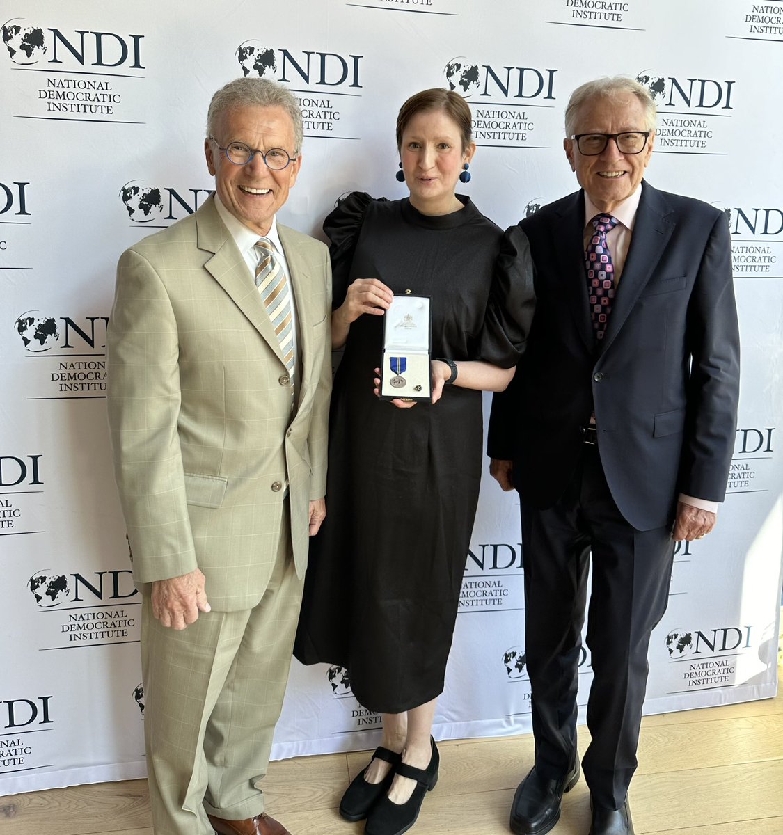 SWEambUSA's tweet image. Congratulations 🎉 to my friend and @NDIparties Director @birgittaohlsson for receiving the Hans van Baalen Medal of Liberalism, its highest political honor, from the bureau of @liberalinternat. It was a great pleasure to attend the ceremony @NDI yesterday.