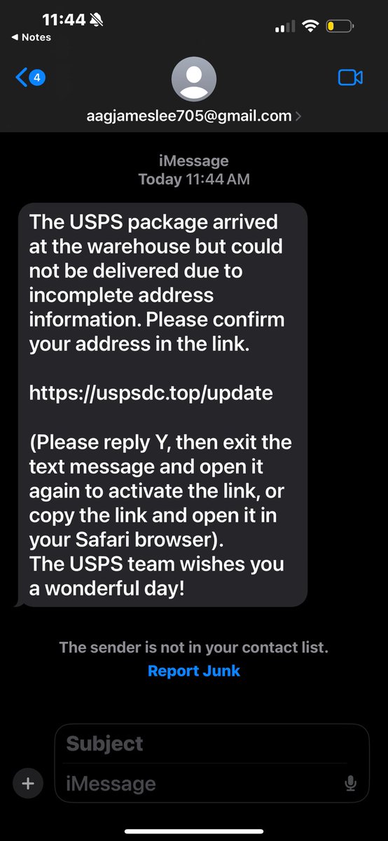 Can somebody tell her USPS doesn’t send messages from iCloud? 😩🤣