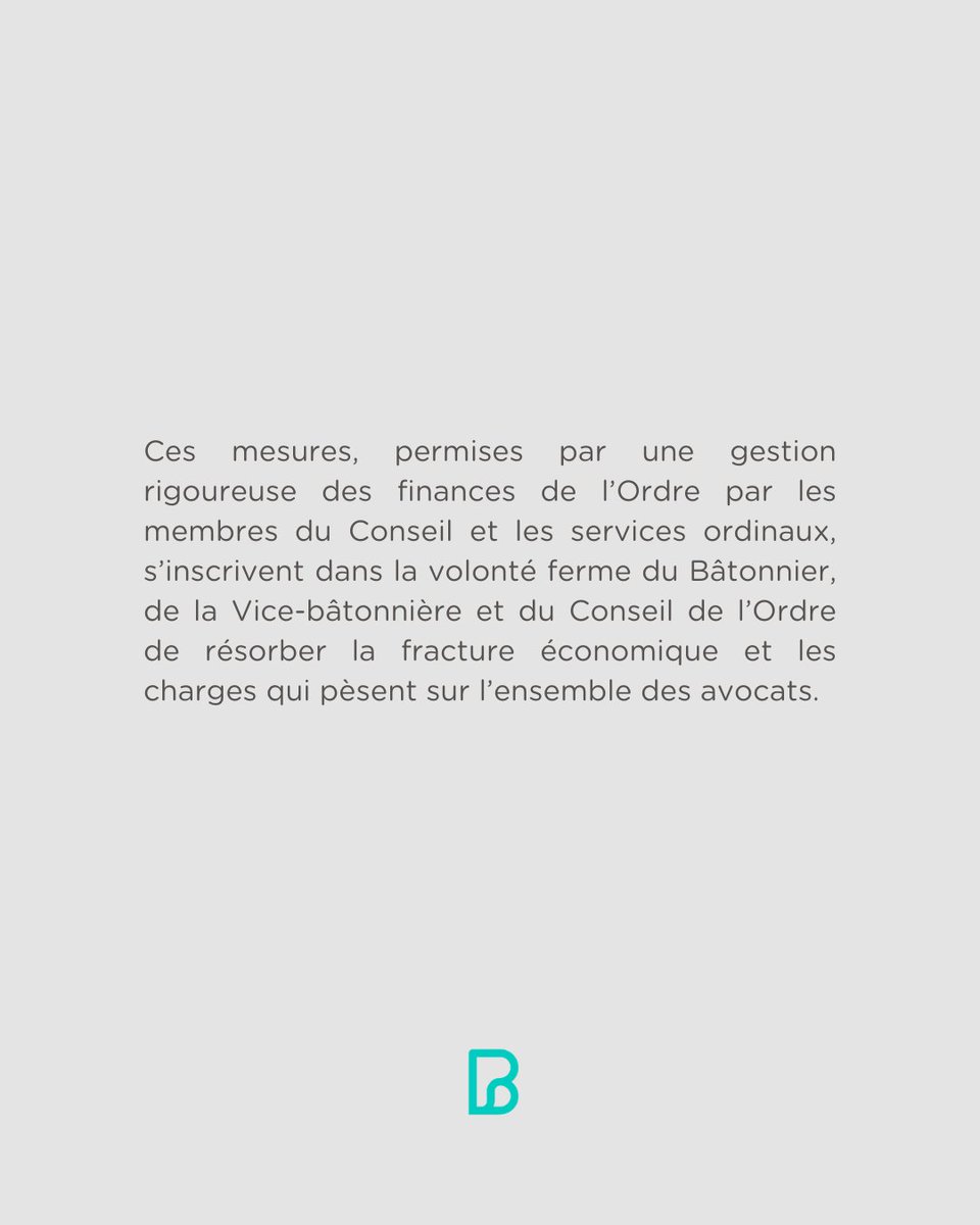 📣Le Conseil de l’Ordre, en sa séance du 11 juin 2024, a adopté une réduction générale du barème fixant le montant des cotisations ordinales de l’ensemble des avocats parisiens.

Tous les détails ⤵️
