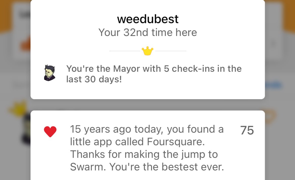 Addressomo's tweet image. #NerdAlert ⁦@steketee⁩ #15YearsOnFoursquare #Swarm