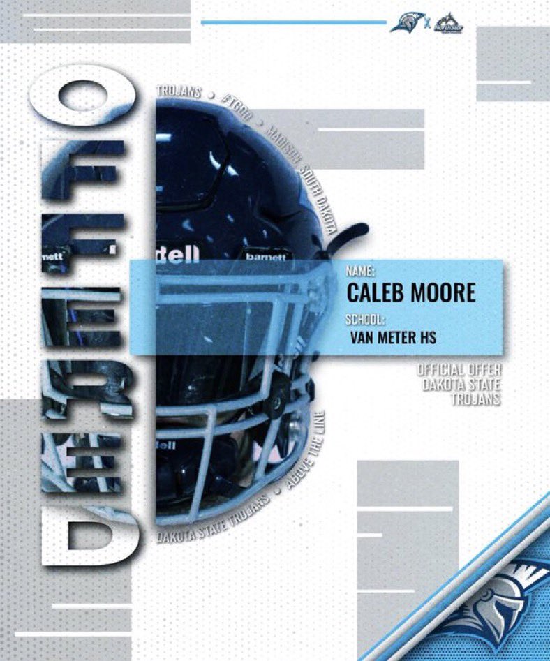 Caleb Moore (@cmoore3202) on Twitter photo After a great camp and conversation with <a href="/coach_levy/">Coach Levy</a> I am blessed to have received an offer from Dakota State University!! After a great camp and conversation with <a href="/coach_levy/">Coach Levy</a> I am blessed to have received an offer from Dakota State University!!