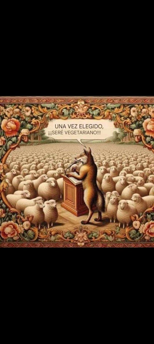 La ilustración más tangible de las elecciones de nuestro país 🇻🇪 cada 6 años, solo faltó vestir al lobo de color rojo...