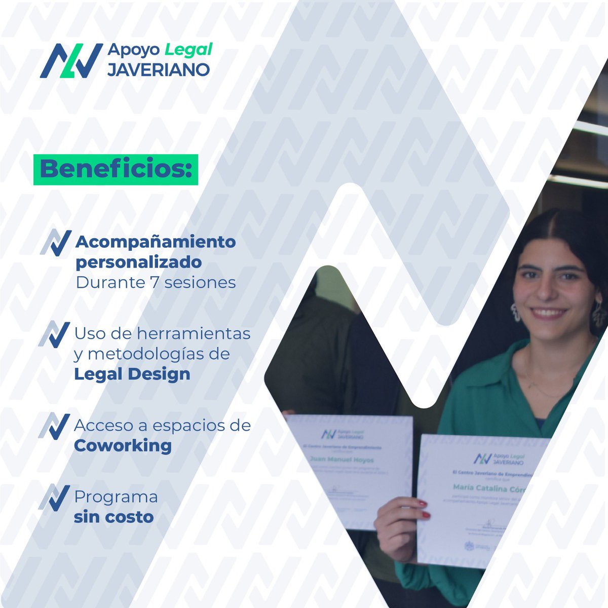 ¿Eres emprendedor y necesitas asesoría legal?
 
Inscríbete a Apoyo Legal Javeriano, un programa gratuito de 7 semanas que te ayudará a resolver 2 necesidades legales de tu emprendimiento. 

 Inscríbete aquí : lnkd.in/gpe6r8G5💻

<a href="/UniJaveriana/">Pontificia Universidad Javeriana</a>