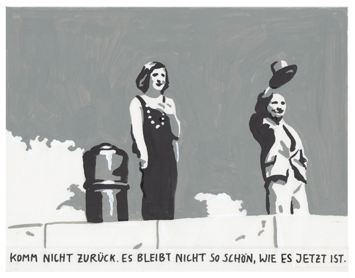 FrankNikol1's tweet photo. Komm nicht zurück. Es bleibt nicht so schön, wie es ist.
(Don´t come back. It won´t stay as beautiful as it is.)
.
.
.
#drawing #contemporaryart #contemporarydrawing #franknikol #kunst #art #nikol #cartoon #zeichnung #onepicturestory #alswirnochsurrealistenwaren https://t.co/8ODMdwQJGC