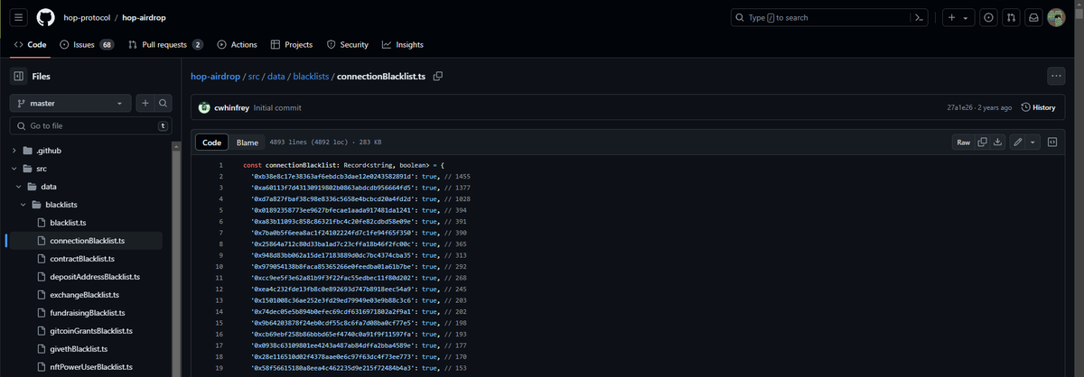 i have checked the blacklist from hop protocol which was used for $hop $arb $op and few other drops seems like zksync didn't care about this list for $zk 

there are lists from hop protocol over 100k addresses I just checked one list out of many with 5000 blacklisted addresses