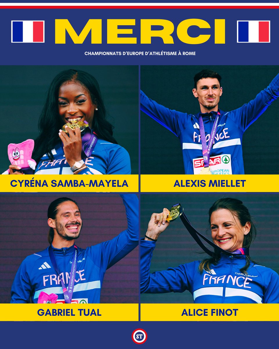 🇫🇷 Merci à nos Bleus pour les émotions ❤️

4🥇
5🥈
7🥉

Des magnifiques championnats d'Europe pour la France qui termine deuxième au classement des médailles 👏

📸 KMSP / FFA