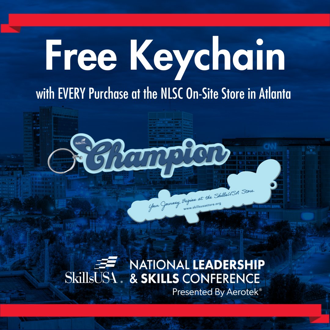 Headed to Atlanta? You'll have exclusive access to the on-site only NLSC collection!  Download the NLSC app today to check the SkillsUSA Store hours so you can grab yours. #NLSC24 #SkillsUSA