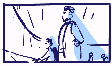 I like to figure out master shots or main Layout/BG compositions too so that my team can maximize reuse on the "money" shots. it's a nice way to have everyone on the same page and offload work from design dept (who's usually totally swamped by that point of time in the schedule)
