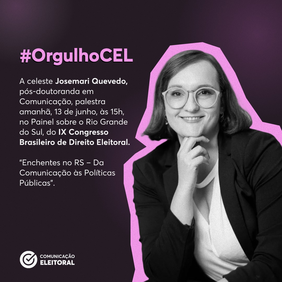 celufpr's tweet photo. A celeste Josemari Quevedo palestra amanhã, 13 de junho, às 15h, no Painel sobre o RS, do IX Congresso Brasileiro de Direito Eleitoral que acontece em Curitiba – PR. 👍 https://t.co/9Z4fd0aiaE