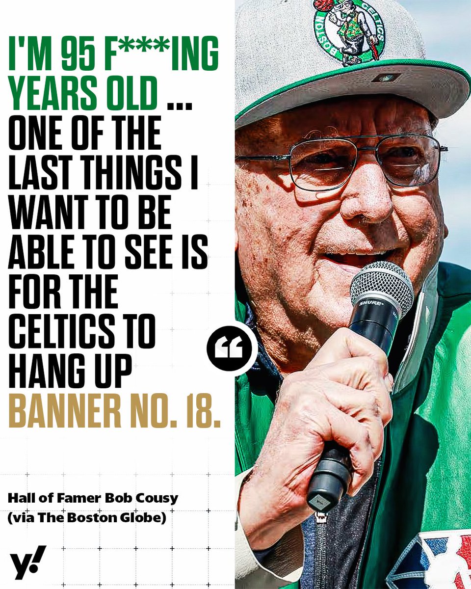 Balldontlie's tweet image. Celtics legend Bob Cousy has his eyes set on Boston winning the 🏆