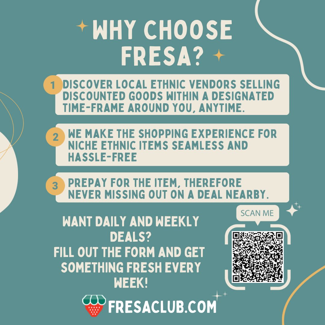 FresaClub's tweet photo. 🤳Scan the QR or visit https://t.co/wh1hp0zV4O for your invite to daily and weekly deals on 🥑🥕🥬🍅🌮🍲🥙🥫 https://t.co/OxYw13ns6e