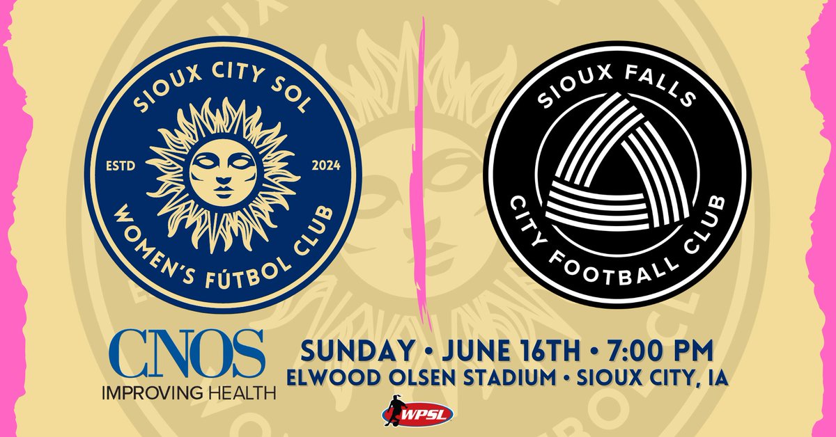siouxcitysol's tweet photo. 🌞 It's CNOS Sunday at Olsen!  FREE ADMISSION courtesy our partners at @CNOSPC!  Come see your Sioux City Sol take on @SiouxFallsCity THIS SUNDAY at 7PM as we look to even the series!  Tell a friend!  Be there.

#PlayWithSol
#HerGame https://t.co/MGICSFVJvq