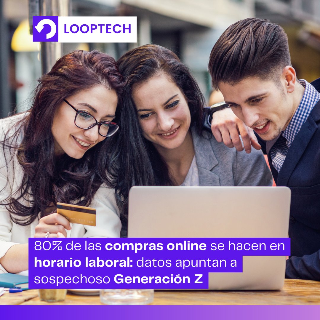 looptechnews's tweet image. 🔍💼 Un sorprendente 80% de las compras online se realizan durante el horario laboral, con la Generación Z liderando esta tendencia. #Looptech #ComprasOnline #GeneraciónZ