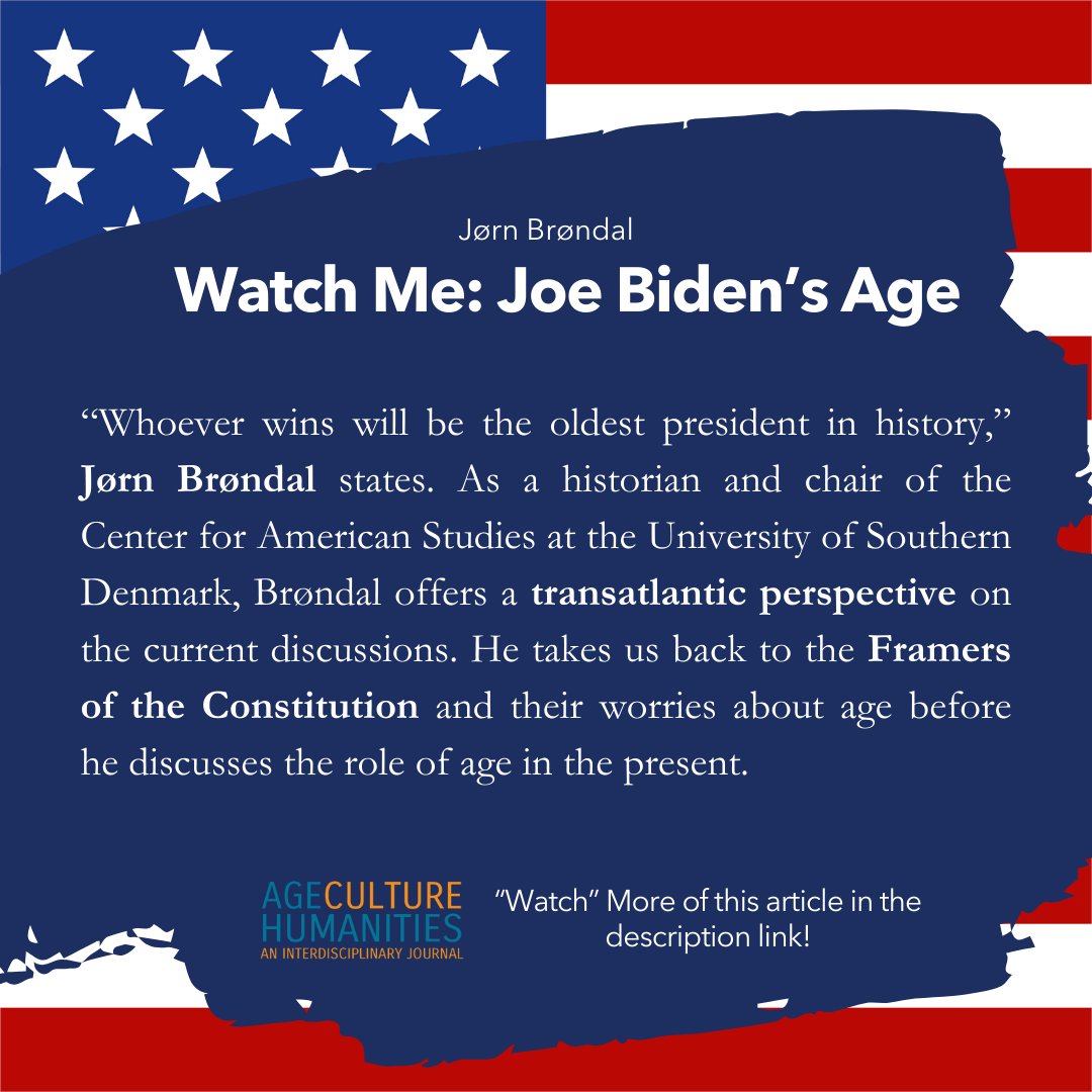 Dear all, a new article has been published!
Check Jørn Brøndal article here: tidsskrift.dk/ageculturehuma…

#agingstudies #aging #ageculturehumanities #americanelections #joebiden #ageism #agestudies