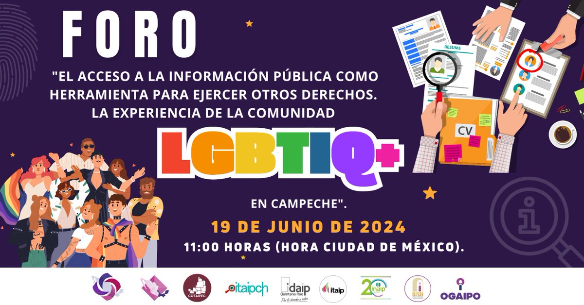 OGAIP_Oaxaca's tweet image. 🇲🇽🏳️‍🌈 | La @Cotaipec, #OGAIPO, @IDAIPQRoo, @Inaip, , @ItaipChiapas, @ITAIGro1, @VERIVAI, la @RegSureste_SNT y @CONAIP_SNT te invita a un Conversatorio

📆19 de junio
⏰11:00 h
📝Registro: forms.gle/rEVZbKXusXHsgi…
🎥 #FacebookLive #COTAIPEC