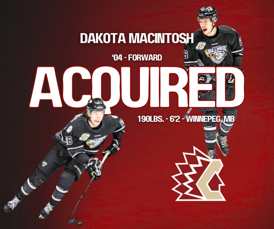 NEWS: Chiefs have acquired Blackfalds veteran forward, Dakota MacIntosh.

Visit the link below for the full story:
chilliwackchiefs.net/chilliwack-chi…