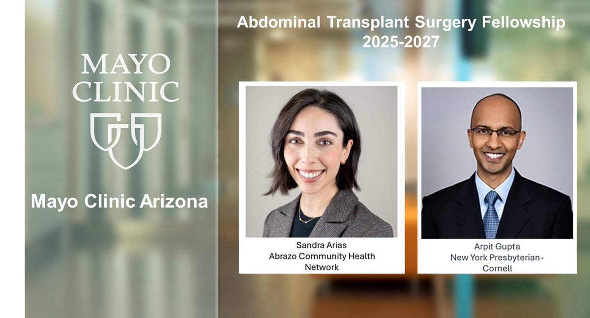 Michelle C. Nguyen MD, MPH (@mcnguyenmd) on Twitter photo Thrilled to have matched our top candidates for their abdominal transplant fellowship <a href="/MayoTransplant/">Mayo Clinic Transplant</a> in Arizona 2025-2027! Congratulations and welcome to the Mayo AZ family! 🌵 ☀️
#sfmatch #transplanttwitter <a href="/ASTSChimera/">ASTS</a> <a href="/MathurAmitK/">Amit K. Mathur, MD MS FACS</a> <a href="/nnk_tx_hpb/">Nitin N Katariya</a> <a href="/CarrieJadlowiec/">Carrie Jadlowiec</a> <a href="/AdyrMoss/">Adyr Moss</a> Thrilled to have matched our top candidates for their abdominal transplant fellowship <a href="/MayoTransplant/">Mayo Clinic Transplant</a> in Arizona 2025-2027! Congratulations and welcome to the Mayo AZ family! 🌵 ☀️
#sfmatch #transplanttwitter <a href="/ASTSChimera/">ASTS</a> <a href="/MathurAmitK/">Amit K. Mathur, MD MS FACS</a> <a href="/nnk_tx_hpb/">Nitin N Katariya</a> <a href="/CarrieJadlowiec/">Carrie Jadlowiec</a> <a href="/AdyrMoss/">Adyr Moss</a>