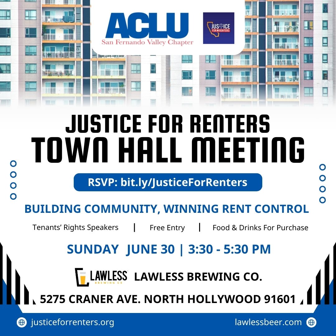 .<a href="/Justice4Renters/">Justice for Renters</a> Town Hall!

Join us to ORGANIZE &amp; WIN the fight for rent control in CA: bit.ly/JusticeForRent…