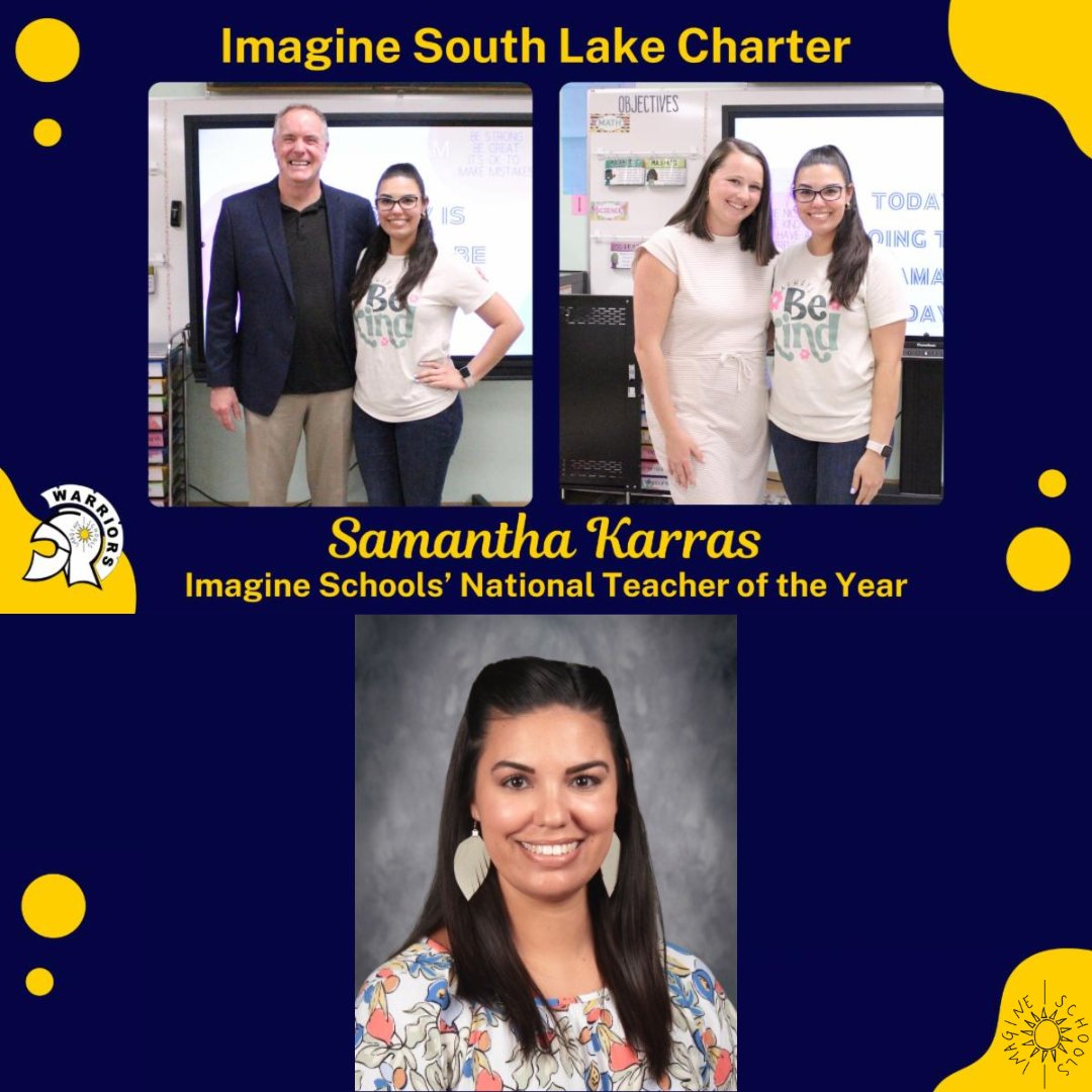 ImagineCharters's tweet photo. Imagine Schools is proud to honor Samantha Karras, from Diane Thorne’s group, a 3rd Grade Math &amp; Science teacher at Imagine South Lake in Florida, as our 2024 National Teacher of the Year!

Read more: https://t.co/iCKNVP85Jj

#ImagineCharters #TeacherOfTheYear https://t.co/HhbwGIcLt1