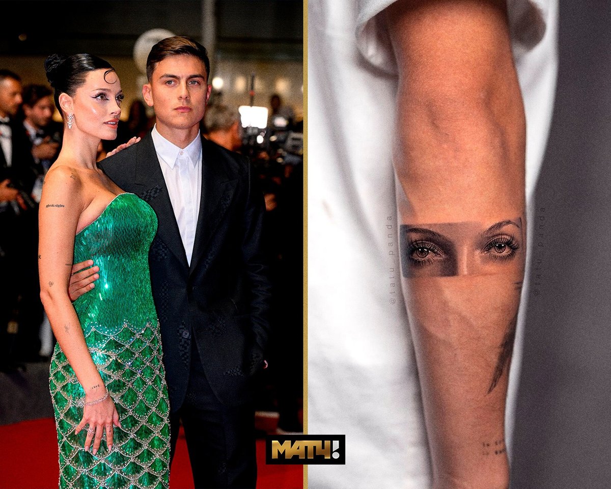 MatchTV's tweet image. Дибала сделал необычную татуировку. Теперь взгляд невесты будет видеть не только на трибуне 😏