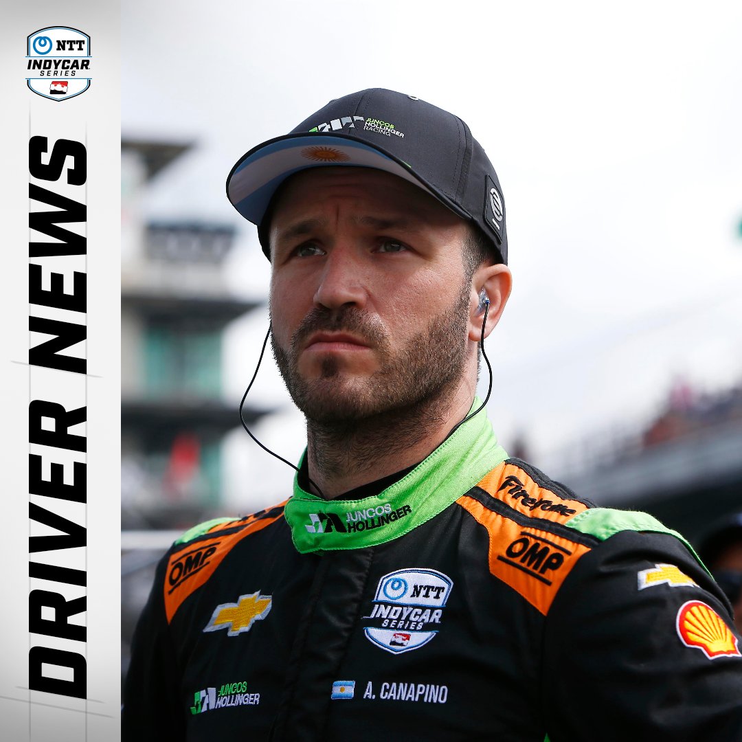 NEWS: <a href="/AgustinCanapino/">Agustín Canapino 🇦🇷</a> will return at Laguna Seca as driver of the No. 78 for the remainder of the season, Juncos Hollinger Racing announces. 

#INDYCAR // <a href="/juncoshollinger/">Juncos Hollinger Racing</a>