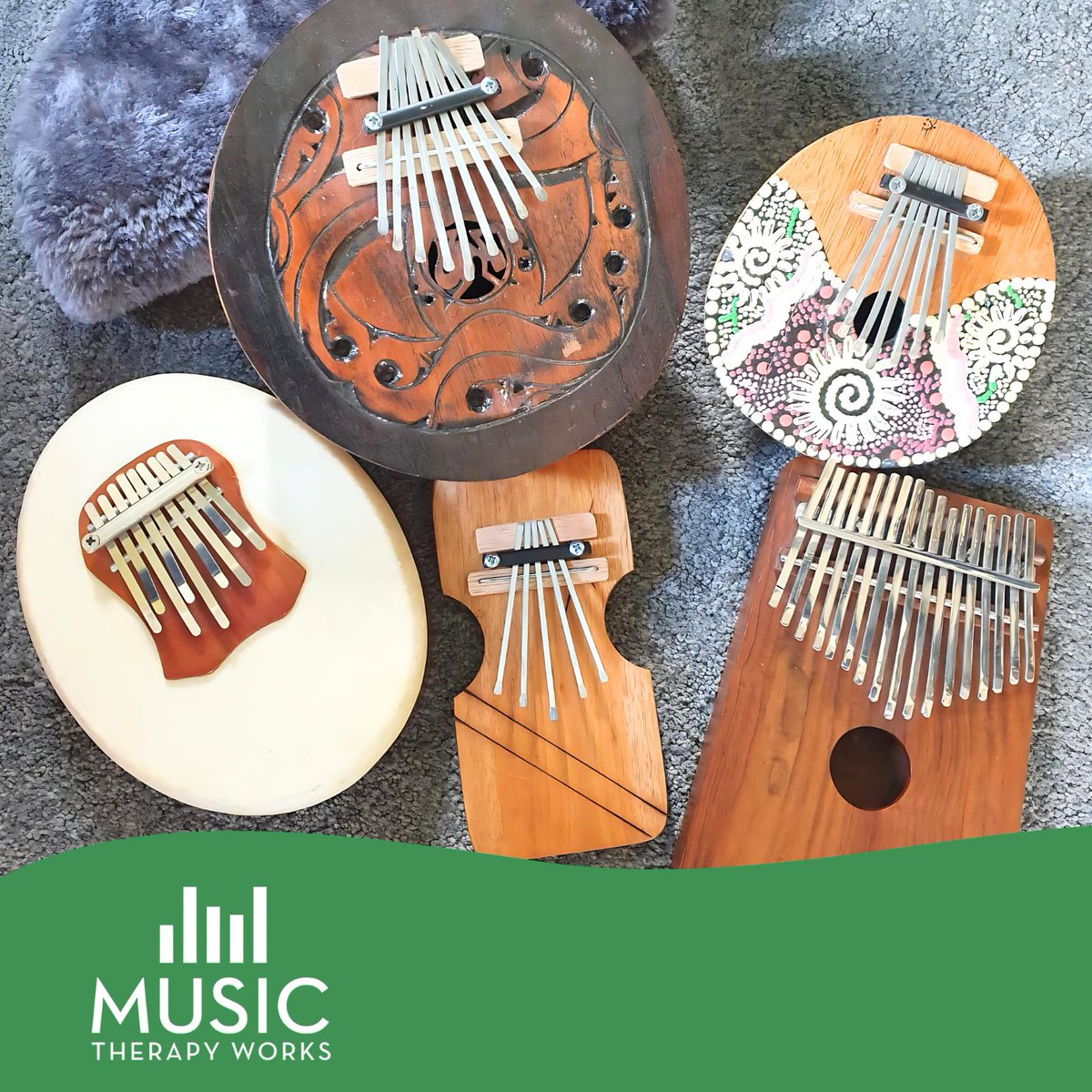 🎶 Showcasing our #InstrumentoftheMonth🌟
MT Hazel's diverse and beautiful collection of kalimbas offer opportunities for clients to create a unique sound during their session. #MusicTherapy #Kalimba #InstrumentOfTheMonth #TransformingLives #FairTradeInstruments #Adaptatrap