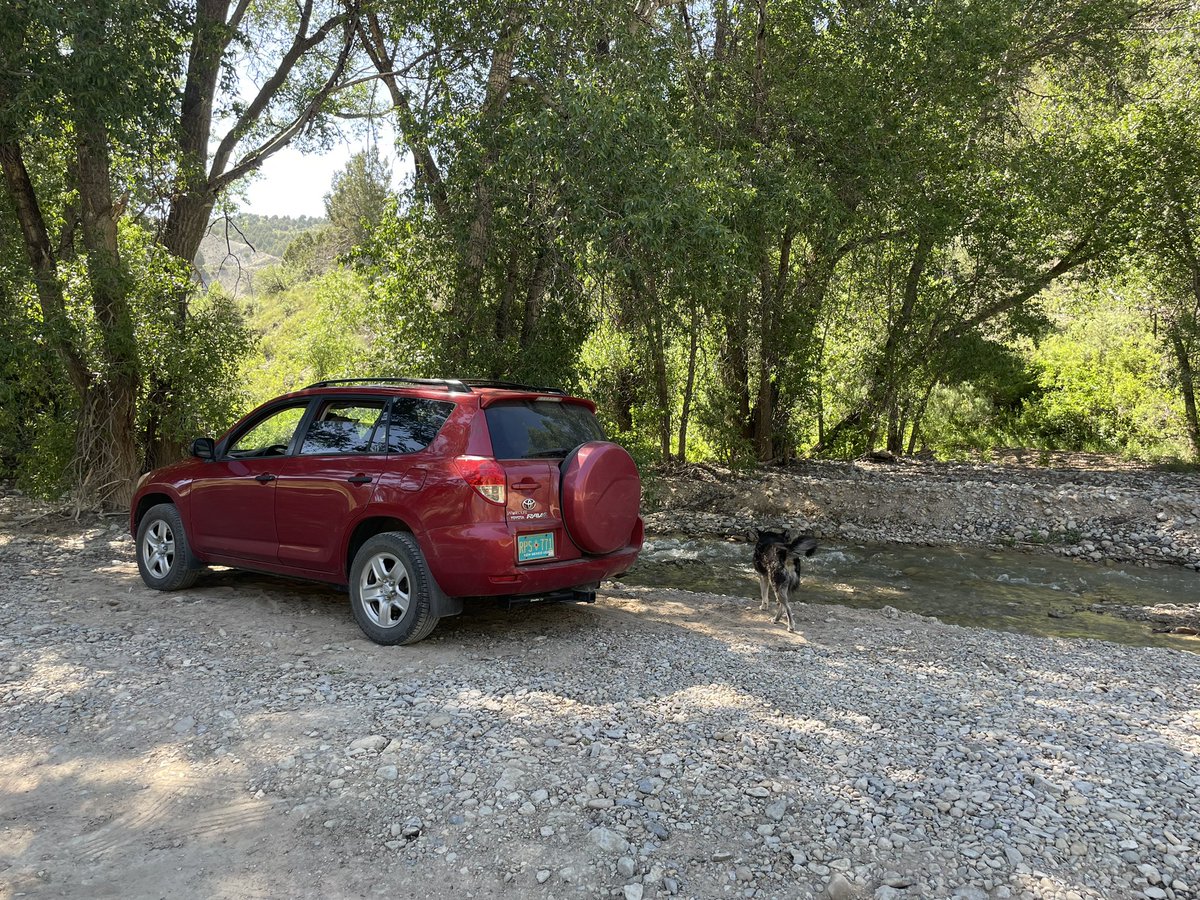 DGnola's tweet photo. Found a really nice forest road near soldier summit in Utah on my way from Moab to SLC today.  A fantastic escape from the heat. Hung out by the creek in the shade for a few hours while letting my camping gear dry #GITV https://t.co/2sOLKP1AwB