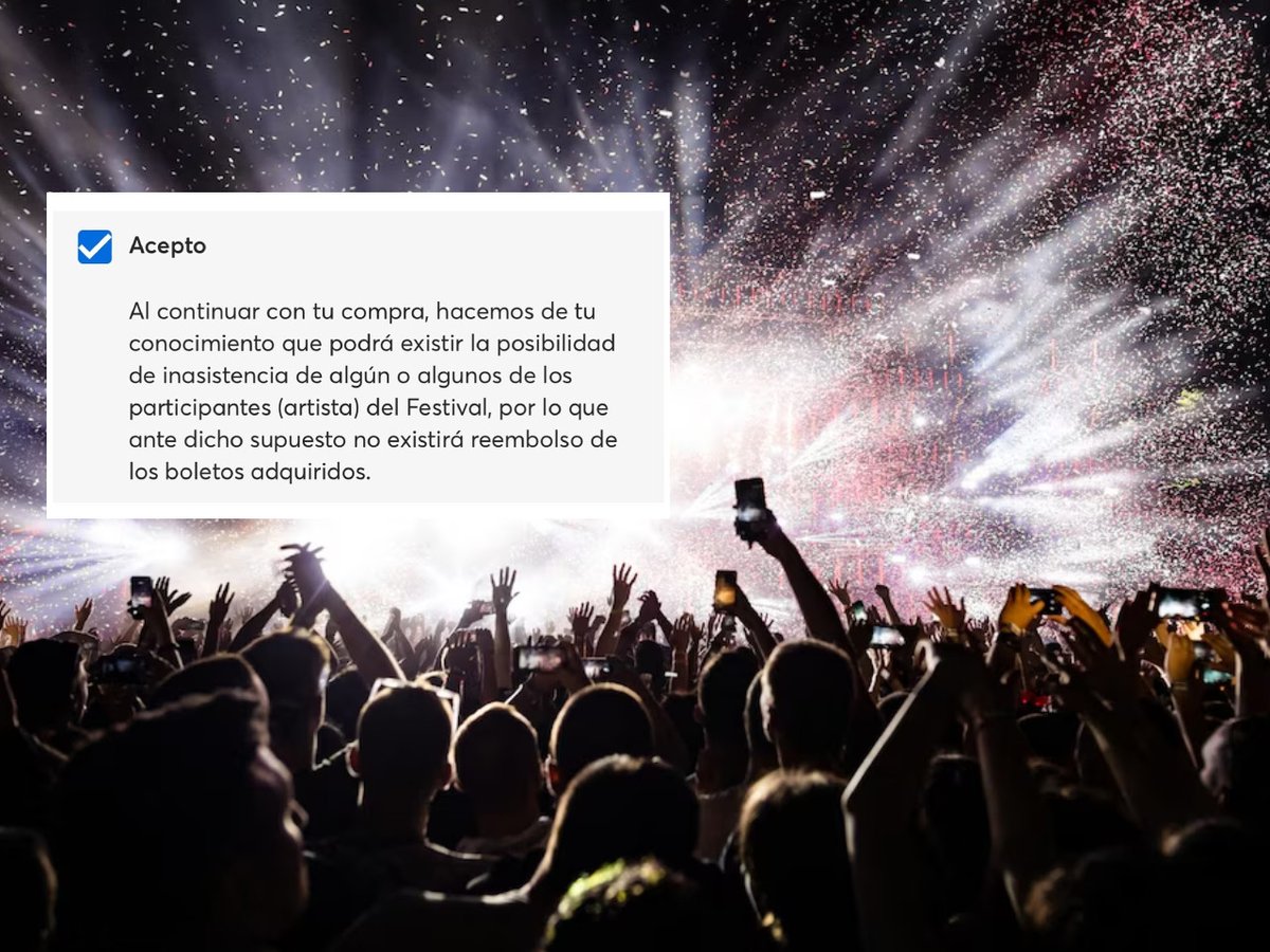 YUCATANALMINUTO's tweet photo. @Ticketmaster quita reembolso por cancelación de un artista en festivales
#noticias #conciertos #musica #boletera #boletos 

➡️ https://t.co/cBiXmhIZYk https://t.co/VHbG96pS2Q