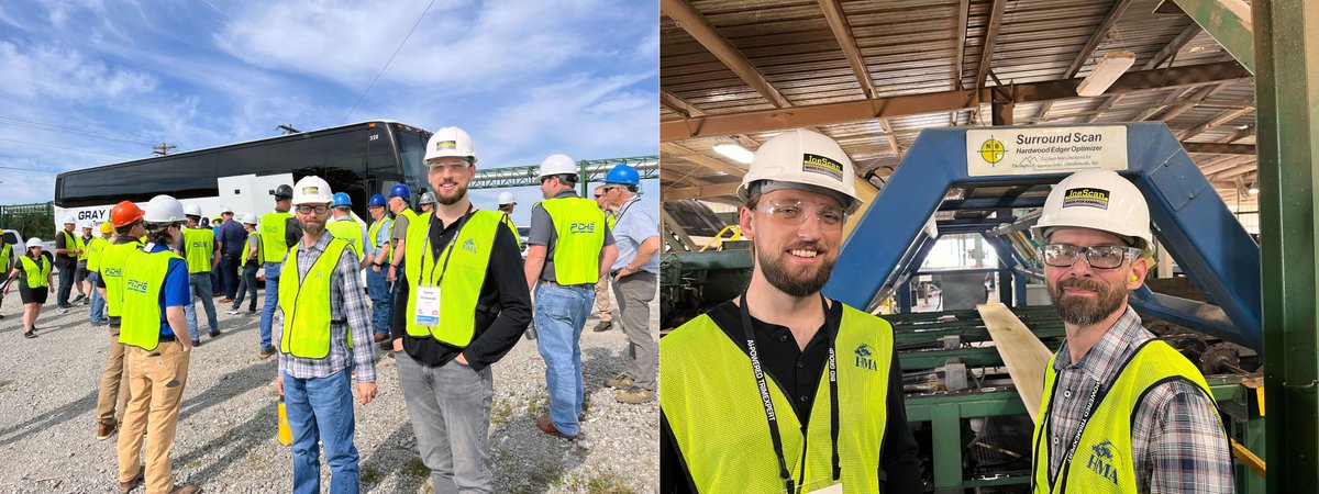 JoeScan_Inc's tweet photo. Hey, who let the software team out of their cages? Just kidding. We hire only the finest in certified organic, free-range engineers.

Kelvin, Mich, and Blake are visiting the fine folks at Thompson Appalachian Hardwoods in Tennessee as part of the HMA Spring meeting. https://t.co/bD9Fvi2wSU