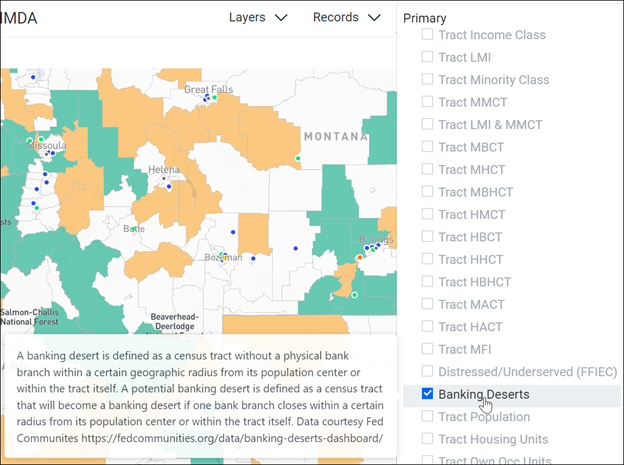 edwkramer's tweet photo. RiskExec Maps have recently been enhanced with a new theme that can be applied to identify bank deserts and potential bank deserts.  See more: https://t.co/9RabLkaO7a https://t.co/VJrplevREG