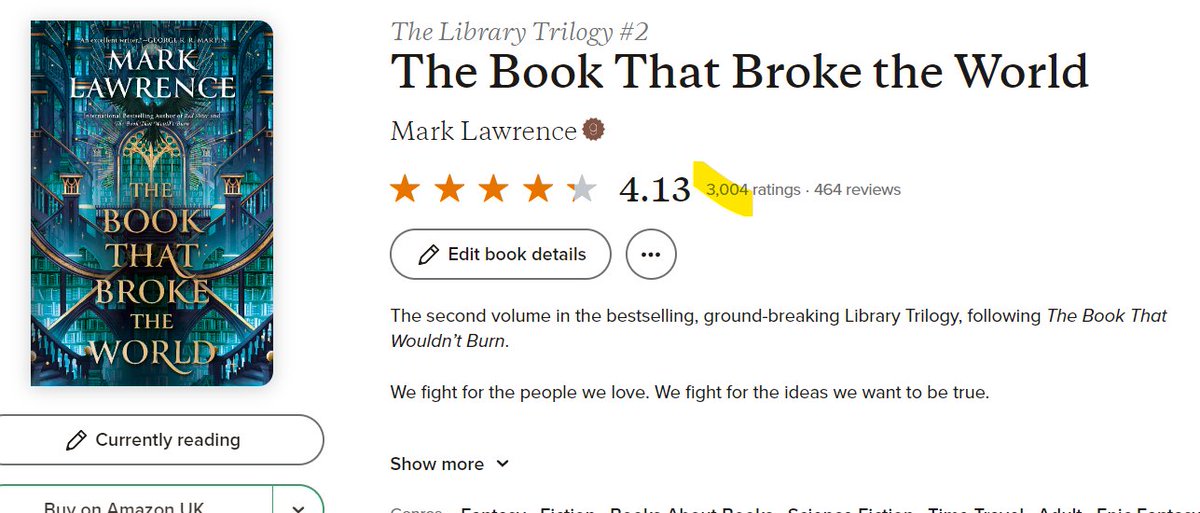 THE BOOK THAT BROKE 3,000 ratings on Goodreads!

Thanks to everyone who remembers to throw stars at books they like!
