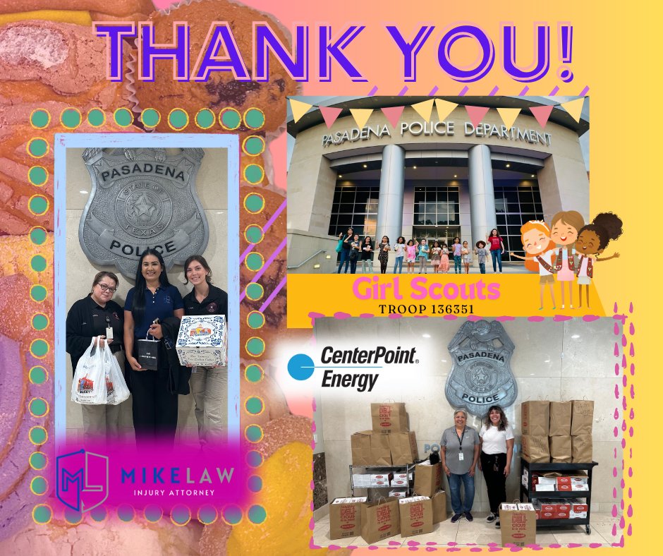 Thank you Mike Law, CenterPoint Energy, and Girl Scouts Troop 136351 for visiting us! We are honored to have the privilege of serving and protecting those who live and work in the City of Pasadena.