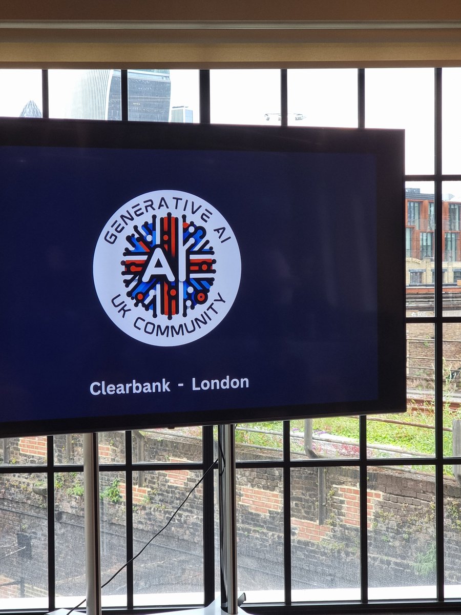 panagdu's tweet photo. Using Gen AI in a highly regulated environment @clear_bank  #meetup #london #ai https://t.co/J7NLL9Y8u5