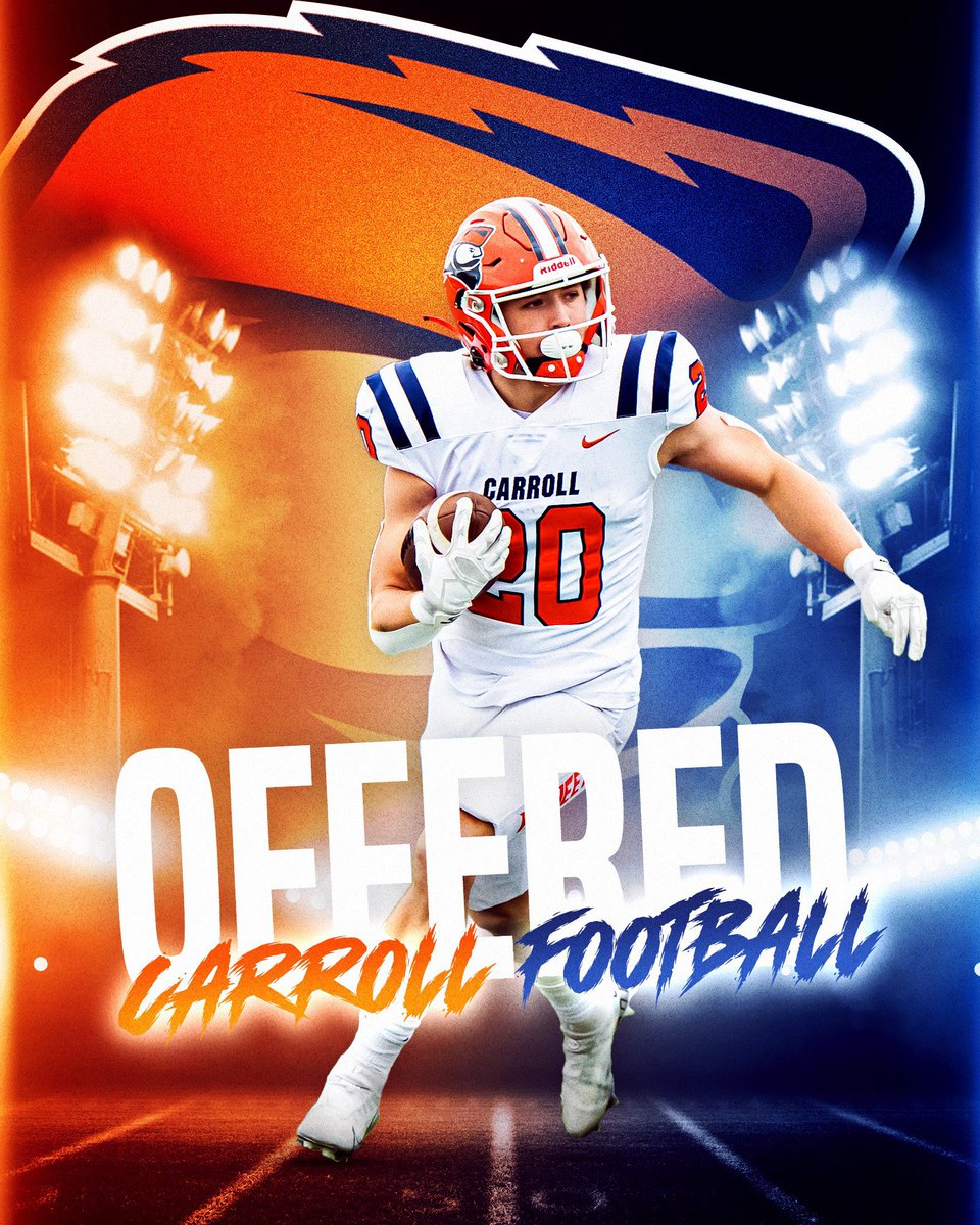 After an awesome camp today, i am blessed to have received my first offer to play football at Carroll University! Thank you, <a href="/CoachBuddah/">Mike Budziszewski</a> <a href="/CoachHolleyCU/">Garren Holley</a> @CoachBThompson_ <a href="/piofootball/">Carroll U Football</a> #FAMILY 
<a href="/WestChicagoFB/">West Chicago Football 🏈</a> <a href="/EDGYTIM/">Timothy “EDGYTIM” OHalloran</a> <a href="/PrepRedzoneIL/">Prep Redzone Illinois</a> <a href="/DeepDishFB/">DEEP DISH FOOTBALL</a>