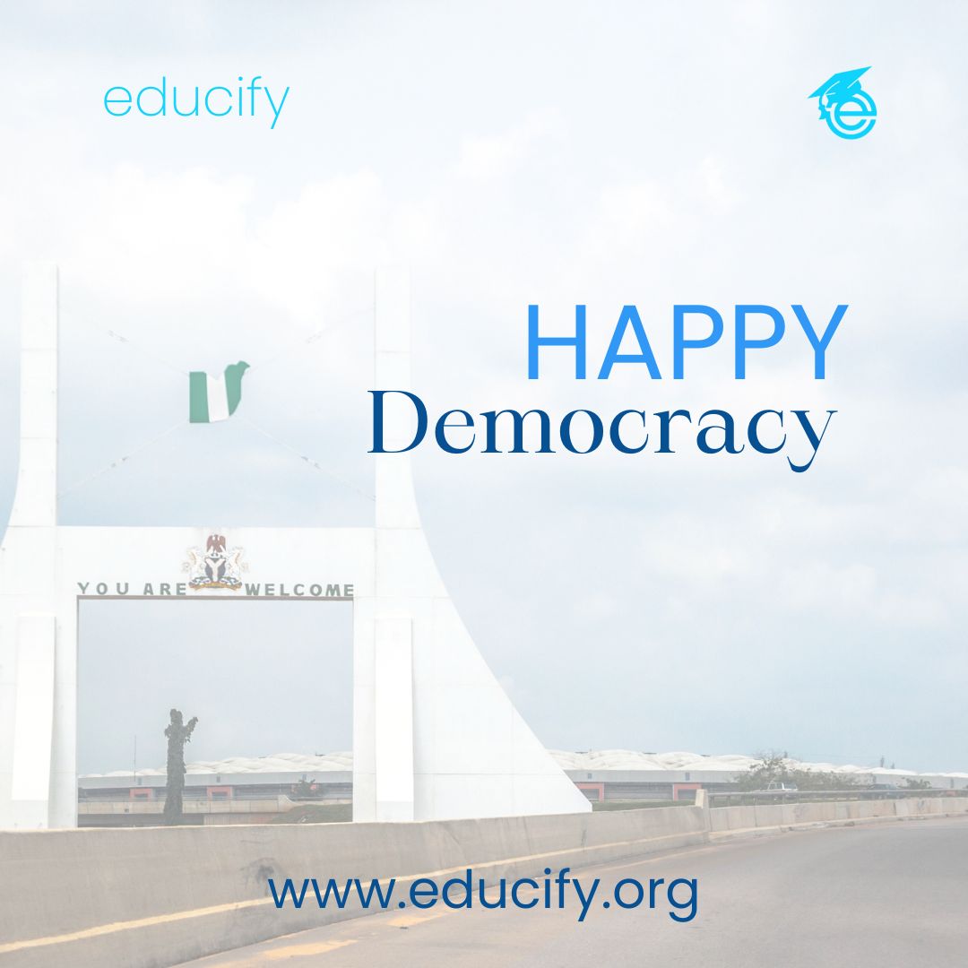 Educifyinc's tweet image. Happy Democracy Day, Nigeria  🇳🇬
. 
. 

#HappyDemocracyDay #Nigeria #Educify #WordWide

!