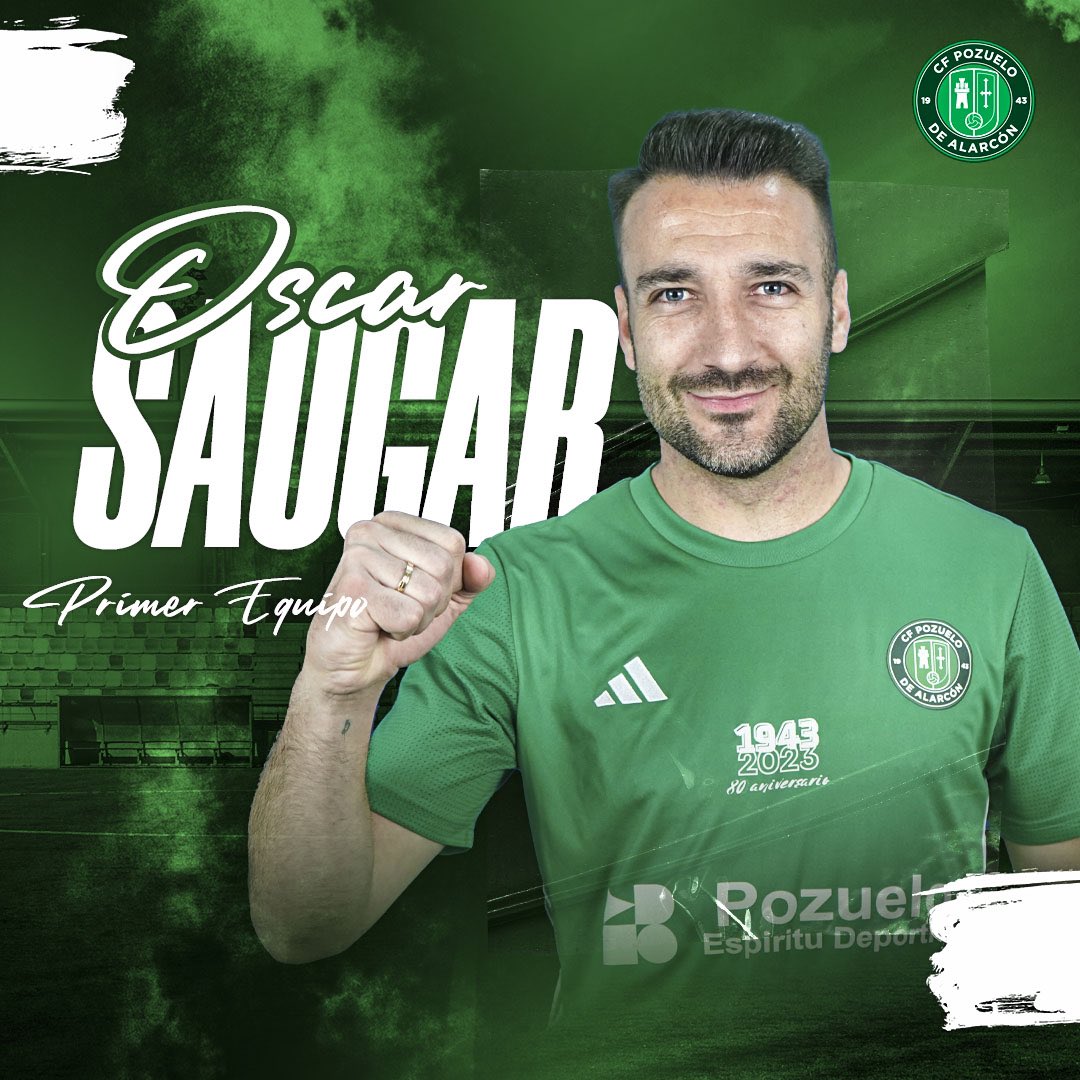Cfpozuelo's tweet photo. ✍🏼 𝗥𝗘𝗡𝗢𝗩𝗔𝗖𝗜𝗢𝗡 | Nuestro 'Mágico' capitán  seguira un año más con nosotros ‼️

🔥🧙 Óscar Saugar cumplirá su sexta campaña de verde y en la que seguro tiene más ganas que nunca 💪

¡Te deseamos mucha suerte, Mago! 👏

🟢⚪️ #FamiliaVerde https://t.co/VLL0W6G9TP