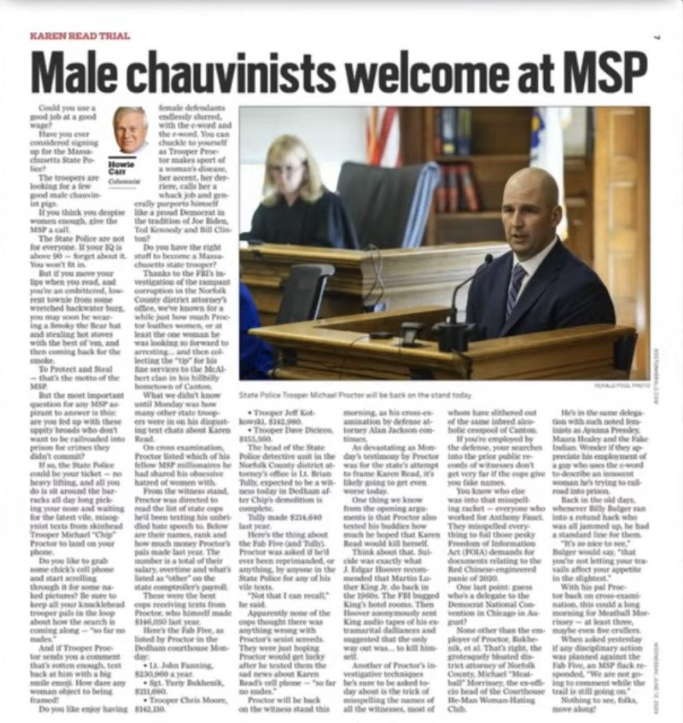 ItsMissShorty's tweet photo. Mass-ogyny is rife in Massachusetts. Vile. Disgraceful. Unacceptable 🫵🏻
#FireMichaelProctor #KarenReadTrial #DirtyCops #CantonTownies #CantonCorruption #CantonCoverup #JusticeForJohnOkeefe #KarenReadIsInnocent #FreeKarenRead https://t.co/UwYEPzTwCr