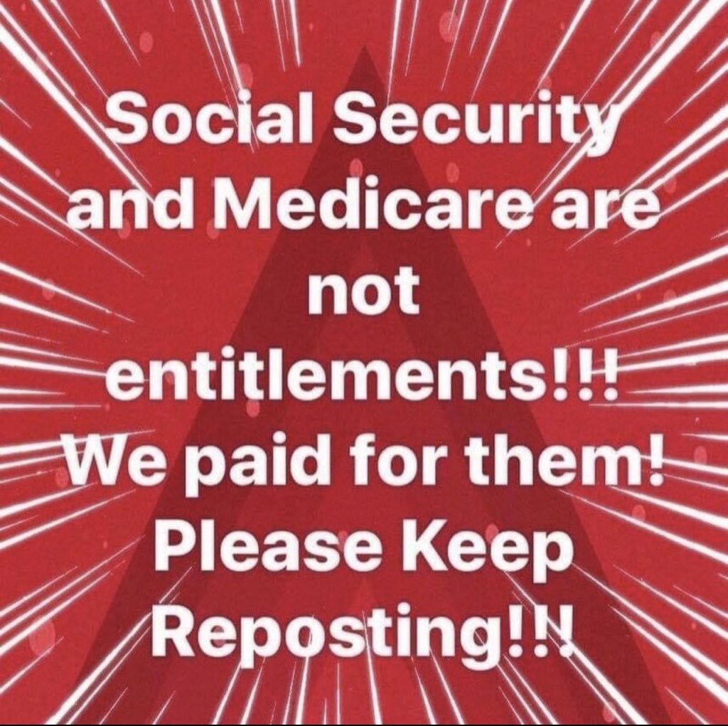 TheEXECUTlONER_'s tweet image. Social Security and Medicare are NOT entitlements. We paid into them. That’s our money. Pay back the money you have stolen!

Who feels the government has robbed the American people? 🙋‍♂️